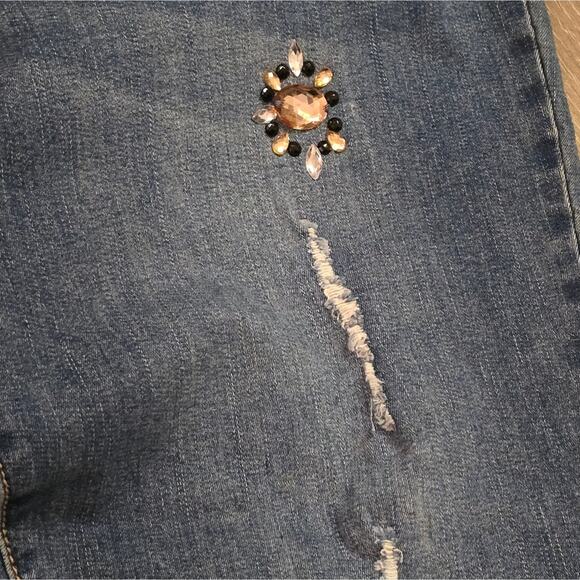 Seven7 Jeweled Rhinestone Stretch Straight Leg‎ Jeans Plus Size 20 - Picture 11 of 14
